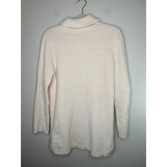 Soft Surroundings Cozy Sweatshirt Pink Cowl Neck Kangaroo Pockets Size Medium - Picture 7 of 12